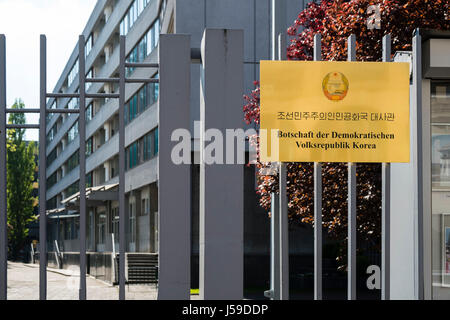 Vista esterna del nord coreano ambasciata di Berlino, Germania Foto Stock