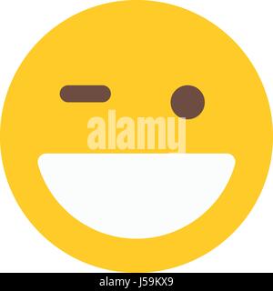 Grinning gli Emoji occhiolino Illustrazione Vettoriale