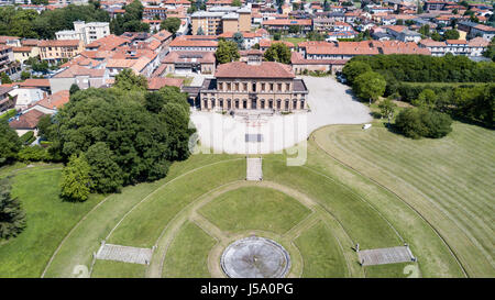 Villa Bagatti Valsecchi, villa, vista aerea, del XVIII secolo, villa italiana, Varedo, Monza e Brianza, Lombardia Italia, 16-05-2017 Foto Stock