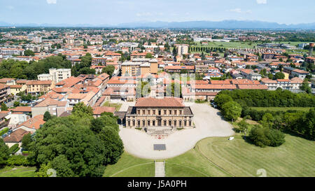 Villa Bagatti Valsecchi, villa, vista aerea, del XVIII secolo, villa italiana, Varedo, Monza e Brianza, Lombardia Italia, 16-05-2017 Foto Stock