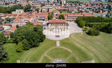 Villa Bagatti Valsecchi, villa, vista aerea, del XVIII secolo, villa italiana, Varedo, Monza e Brianza, Lombardia Italia, 16-05-2017 Foto Stock