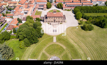 Villa Bagatti Valsecchi, villa, vista aerea, del XVIII secolo, villa italiana, Varedo, Monza e Brianza, Lombardia Italia, 16-05-2017 Foto Stock