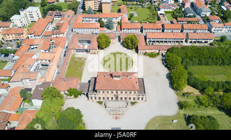 Villa Bagatti Valsecchi, villa, vista aerea, del XVIII secolo, villa italiana, Varedo, Monza e Brianza, Lombardia Italia, 16-05-2017 Foto Stock