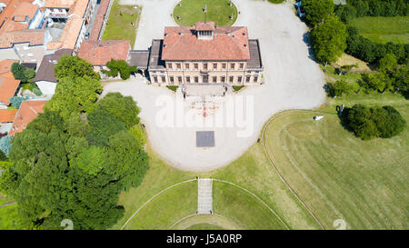 Villa Bagatti Valsecchi, villa, vista aerea, del XVIII secolo, villa italiana, Varedo, Monza e Brianza, Lombardia Italia, 16-05-2017 Foto Stock