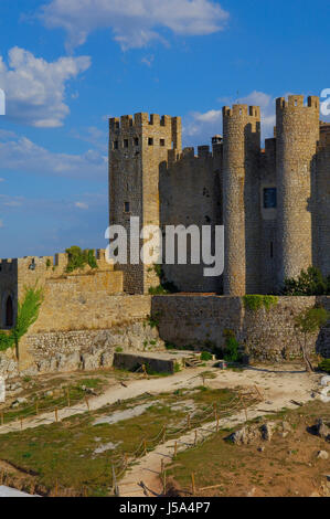 Il castello di Obidos ( ora hotel-Pousada), Obidos, Leiria distric, Estremadura, Portogallo Foto Stock