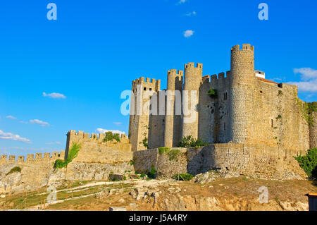 Il castello di Obidos ( ora hotel-Pousada), Obidos, Leiria distric, Estremadura, Portogallo Foto Stock