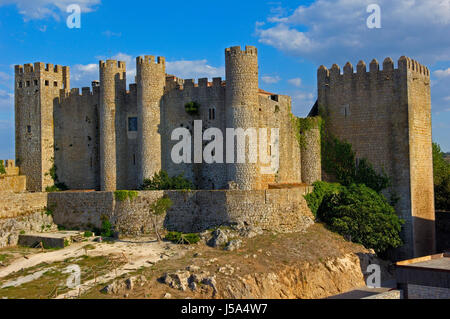 Il castello di Obidos ( ora hotel-Pousada), Obidos, Leiria distric, Estremadura, Portogallo Foto Stock
