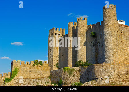 Il castello di Obidos ( ora hotel-Pousada), Obidos, Leiria distric, Estremadura, Portogallo Foto Stock