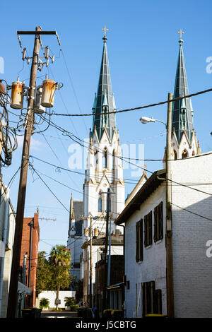Georgia Savannah,Savannah Historic District,Abercorn Street,Lafayette Square,Cattedrale di San Giovanni Battista,cattolica,religione,Gotica Revival,1876,s. Foto Stock