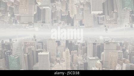 Composito Digitale digitale di immagine composita di capovolto city Foto Stock
