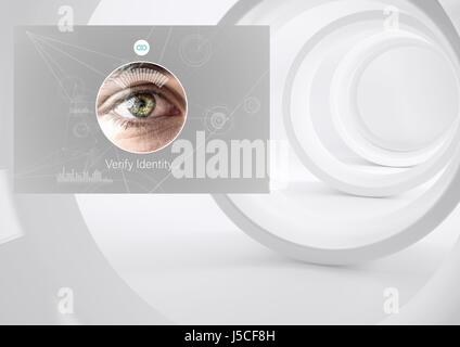 Composito Digitale di identità occhio Verifica interfaccia App Foto Stock