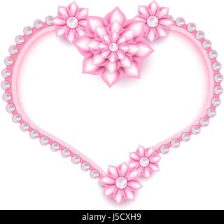Gioielli perla rosa cornice per foto Illustrazione Vettoriale