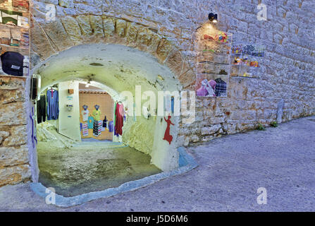 Dettagli dal centro medievale della città vecchia di Parga, nel litorale del Mar Ionio, Epiro, Grecia Foto Stock