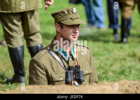 Szczecin, Polonia, 1 Settembre 2013: ricostruzione storica inizio II guerra mondiale in Polonia. Foto Stock