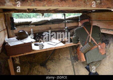 Szczecin, Polonia, 1 Settembre 2013: ricostruzione storica inizio II guerra mondiale in Polonia. Foto Stock