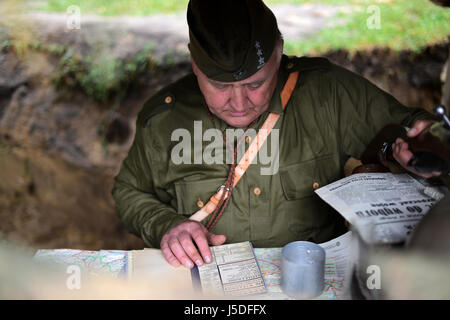 Szczecin, Polonia, 1 Settembre 2013: ricostruzione storica inizio II guerra mondiale in Polonia. Foto Stock