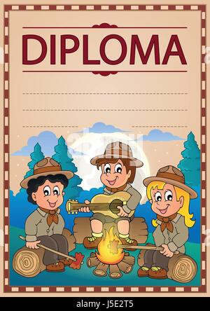 Diploma argomento immagine 1 - eps10 illustrazione vettoriale. Illustrazione Vettoriale