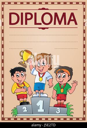 Diploma argomento immagine 2 - eps10 illustrazione vettoriale. Illustrazione Vettoriale