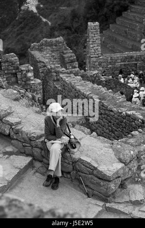 Una pausa di Machu Picchu Foto Stock