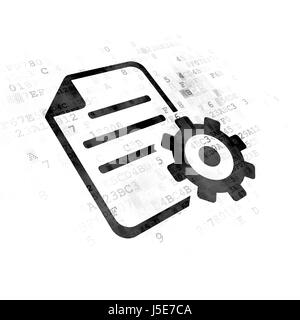 Concetto di database: Marcia su sfondo digitale Foto Stock