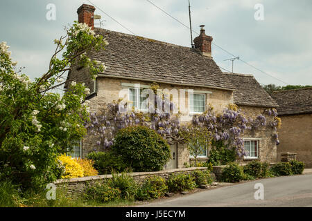 Tradizionale cottage Cotswolds in Shilton village, Oxfordshire, Inghilterra. Foto Stock