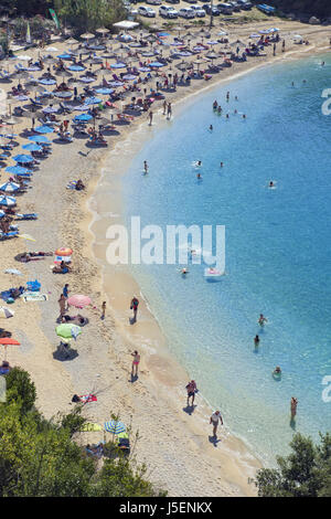 Sarakiniko spiaggia nei pressi di Parga, in Epiro costa nel mar Ionio, Grecia Foto Stock