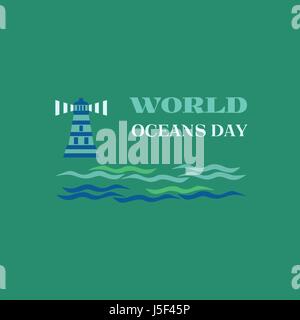 Gli oceani del mondo giorno Illustrazione Vettoriale