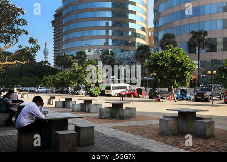 Fort Colombo Sri Lanka Sri Lanka seduto fuori di fronte Torri Gemelle World Trade Center Foto Stock