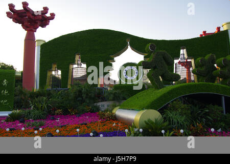 15 maggio 2017 - Xi'an, Xi'an, Cina - Xi'an, Cina - 15 Maggio 2017: (solo uso editoriale. Cina OUT).varie sculture vegetali può essere visto in strada a Xi'an, Cina nord-occidentale della provincia di Shaanxi, Maggio 15th, 2017. Credito: SIPA Asia/ZUMA filo/Alamy Live News Foto Stock