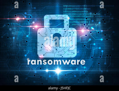 Attacco ransomware concetto alla sicurezza informatica Foto Stock