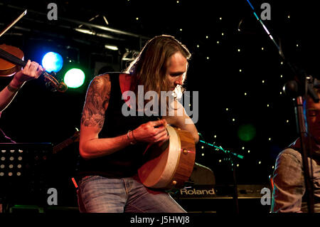 Musicista Folk blues cantante americana radici musicista chitarrista cantante cantautori Folk acustico musicisti Rock cantastorie viaggia Minstrels Foto Stock