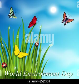 La Giornata mondiale dell ambiente sfondo cartolina. Illustrazione Vettoriale Illustrazione Vettoriale