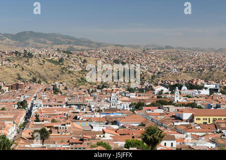 La città capitale di Bolivia - Sucre ha un ricco patrimonio coloniale, evidente nei suoi edifici, street-vedute e numerose chiese. Nel 1991 l'Unesco Cultur Foto Stock