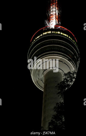 Torre TV di Stoccarda a notte 2 Foto Stock