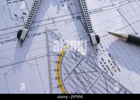 Costruzione casa piano ufficio di costruire un modello di progettazione il concetto di progetto progetto di business Foto Stock