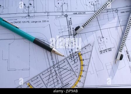 Costruzione casa piano ufficio di costruire un modello di progettazione il concetto di progetto progetto di business Foto Stock