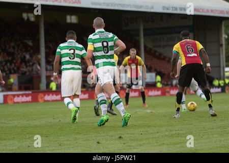 Glasgow, Scozia, Regno Unito, 18 maggio 2017, Partick Thistle v Celtic, Firhill Stadium, SPFL Match 5-0. Premiership scozzese Partick Thistle vs Celtic 7:45pm Giovedì 18 Maggio Firhill Stadium (Att: 7847) Foto Stock