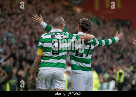 Glasgow, Scozia, Regno Unito, 18 maggio 2017, Partick Thistle v Celtic, Firhill Stadium, SPFL Match 5-0. Premiership scozzese Partick Thistle vs Celtic 7:45pm Giovedì 18 Maggio Firhill Stadium (Att: 7847) Foto Stock