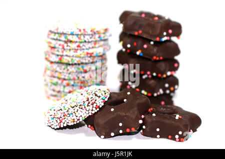 Caramelle sgranocchiare calorie dolcezza bagel asterisco dessert cioccolato Foto Stock