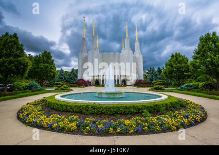 La Chiesa di Gesù Cristo dei Santi degli Ultimi Giorni a Washington DC tempio, a Kensington, Maryland. Foto Stock