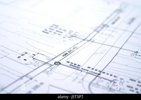 Disegno architettonico condotto costruzione casa ufficio design modello di progetto Foto Stock