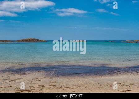 Cliad Bay sulla costa occidentale dell'interno delle Ebridi Isola di Coll Scozia Scotland Foto Stock