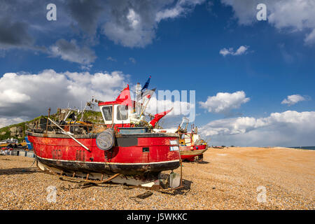 Spiaggia di Hastings in Sussex Foto Stock