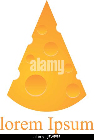 Formaggio logo su sfondo bianco Illustrazione Vettoriale