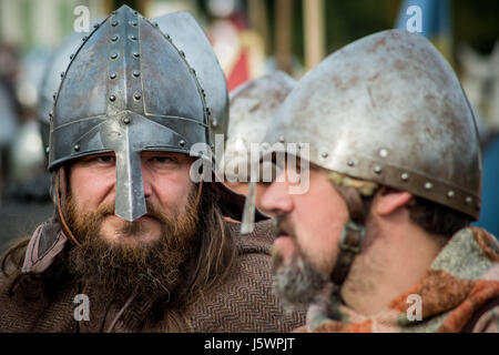 Battaglia di Hastings annuale storica rievocazione in East Sussex, Regno Unito Foto Stock