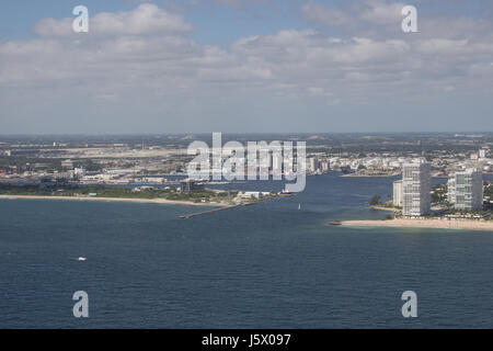 Immagine aerea di Port Everglades ingresso in Ft Lauderdale Florida Foto Stock