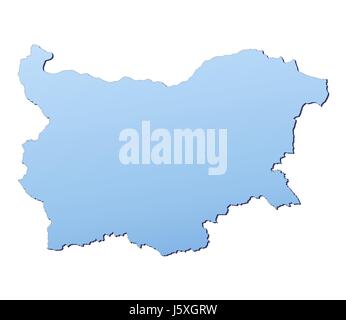 Blue isolato gradiente outline bulgaria mappa atlas mappa del mondo sullo sfondo Foto Stock