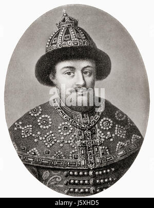 Aleksey Mikhailovich aka Alexis della Russia, 1629 - 1676. Zar russo. Da Hutchinson nella storia delle nazioni, pubblicato 1915. Foto Stock