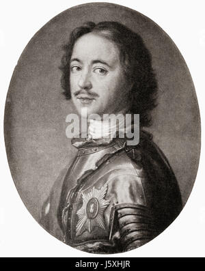 Pietro il Grande, 1672 - 1725. Governava il Tsardom della Russia e successivamente l'impero russo. Da Hutchinson nella storia delle nazioni, pubblicato 1915. Foto Stock