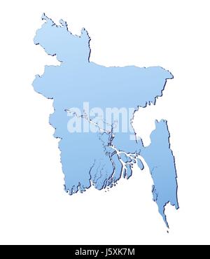 Blue isolato gradiente outline bangladesh mappa atlas mappa del mondo sullo sfondo Foto Stock